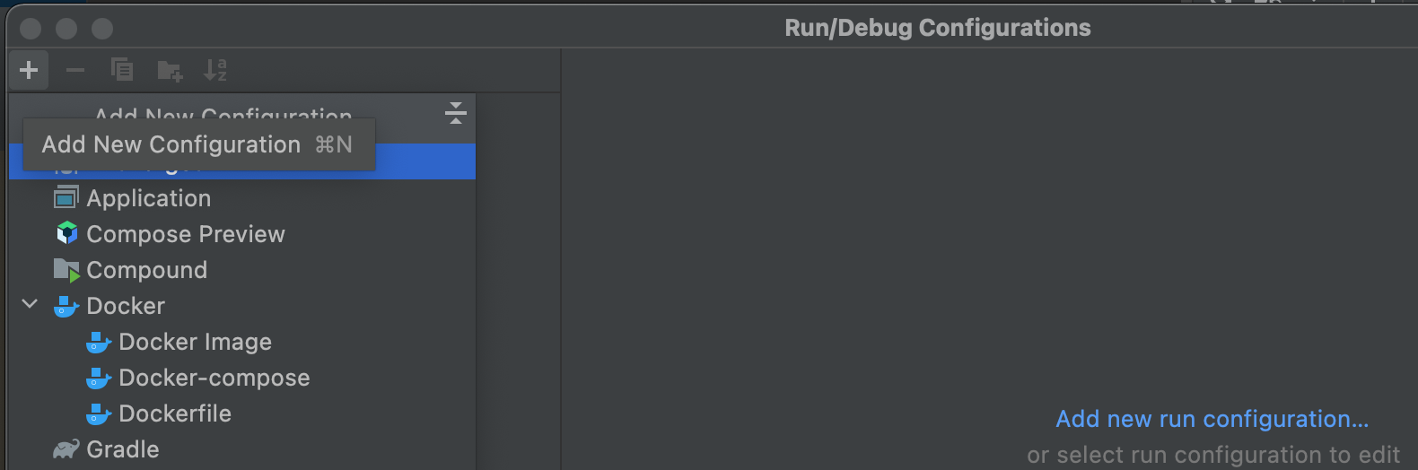 Adding a run configuration