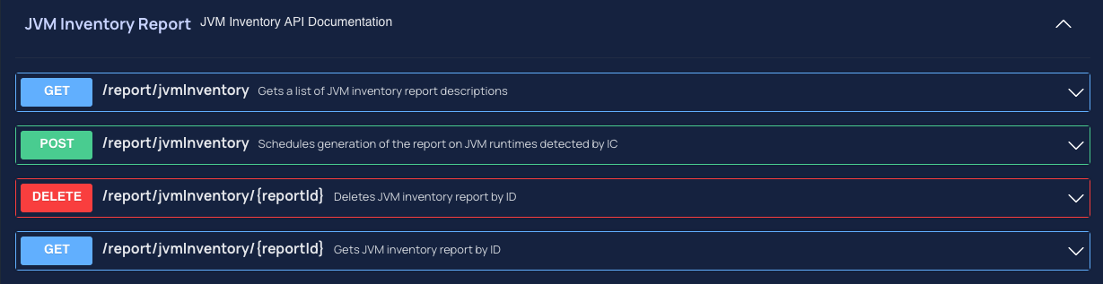 Screenshot of the V1 APIs