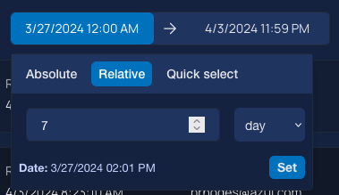 Relative date selection