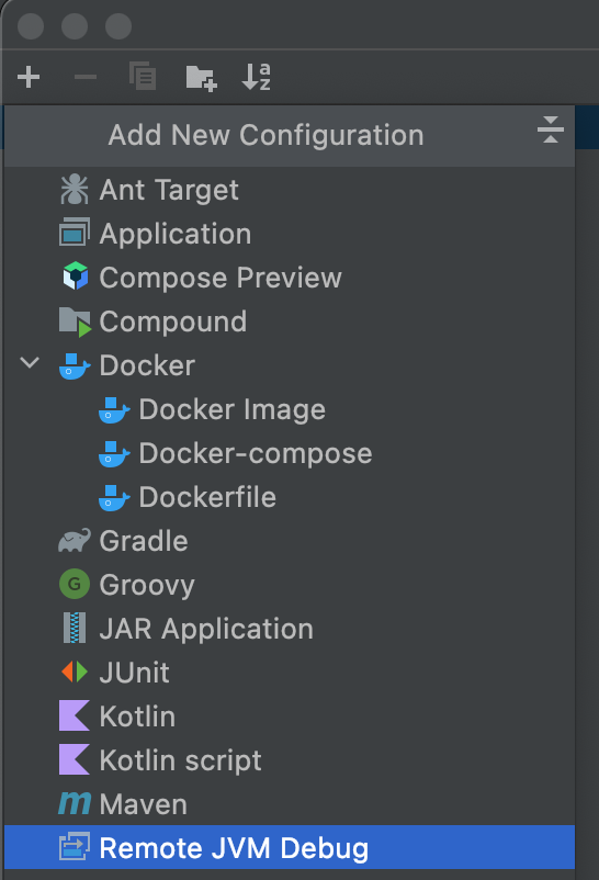 Adding a debug configuration